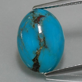 4,14 ctw natürlicher blauer Türkis, Oval Schliff, Lichtundurchlässig