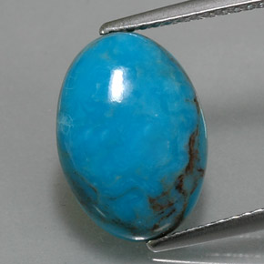 3,97 ctw natürlicher blauer Türkis, Oval Schliff, Lichtundurchlässig