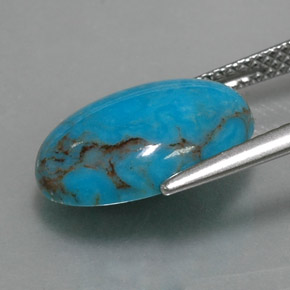 3,97 ctw natürlicher blauer Türkis, Oval Schliff, Lichtundurchlässig