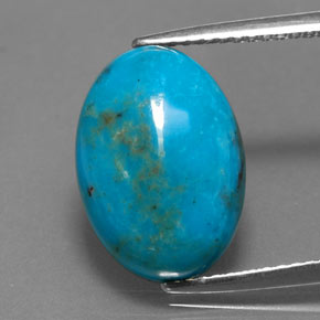 4,40 ctw natürlicher blauer Türkis, Oval Schliff, Lichtundurchlässig