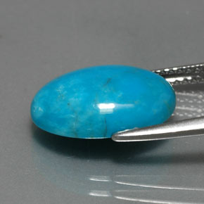 4,37 ctw natürlicher blauer Türkis, Oval Schliff, Lichtundurchlässig