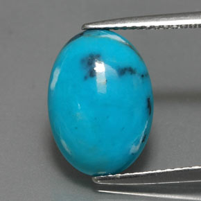 3,86 ctw natürlicher blauer Türkis, Oval Schliff, Lichtundurchlässig