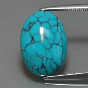 3,96 ctw natürlicher blauer Türkis, Oval Schliff, Lichtundurchlässig
