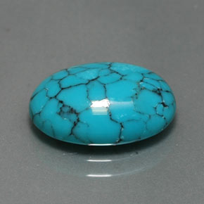 3,96 ctw natürlicher blauer Türkis, Oval Schliff, Lichtundurchlässig