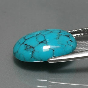 3,96 ctw natürlicher blauer Türkis, Oval Schliff, Lichtundurchlässig