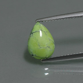 1,75 ctw natürlicher grüner Türkis, Birnenform, Lichtundurchlässig