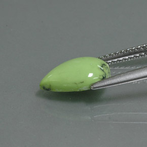 9,17 ctw natürlicher gelb-grün Türkis, Birnenform, Lichtundurchlässig