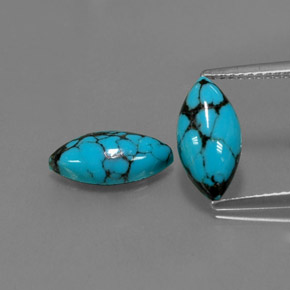  ct natürliche blauer Türkis-Edelsteine, Marquise, Lichtundurchlässig