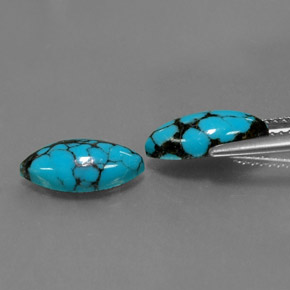  ct natürliche blauer Türkis-Edelsteine, Marquise, Lichtundurchlässig