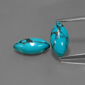  ct natürliche blauer Türkis-Edelsteine, Marquise, Lichtundurchlässig