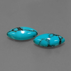 ct natürliche blauer Türkis-Edelsteine, Marquise, Lichtundurchlässig