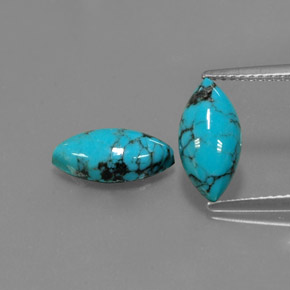  ct natürliche blauer Türkis-Edelsteine, Marquise, Lichtundurchlässig