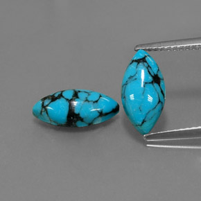  ct natürliche blauer Türkis-Edelsteine, Marquise, Lichtundurchlässig