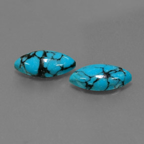  ct natürliche blauer Türkis-Edelsteine, Marquise, Lichtundurchlässig