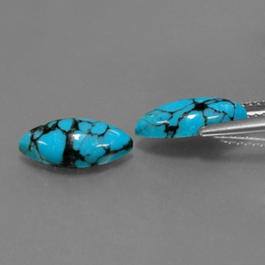  ct natürliche blauer Türkis-Edelsteine, Marquise, Lichtundurchlässig