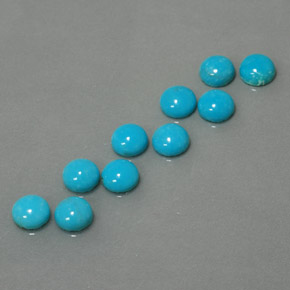  ct natürliche blauer Türkis-Edelsteine, Rundschliff, Lichtundurchlässig