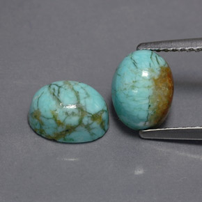  ct natürliche Blau-grün Türkis-Edelsteine, Oval Schliff, Lichtundurchlässig