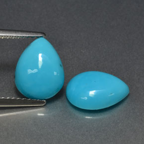  ct natürliche blauer Türkis-Edelsteine, Birnenform, Lichtundurchlässig