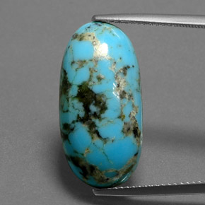 8,97 ctw natürlicher blauer Türkis, Oval Schliff, Lichtundurchlässig