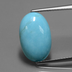3,70 ctw natürlicher blauer Türkis, Oval Schliff, Lichtundurchlässig