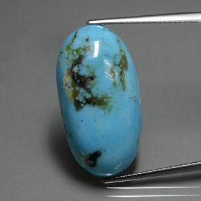 14,23 ctw natürlicher blauer Türkis, Oval Schliff, Lichtundurchlässig