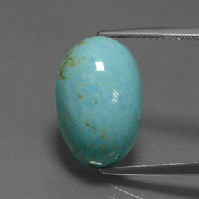 6,68 ctw natürlicher blauer Türkis, Oval Schliff, Lichtundurchlässig