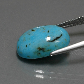 6,96 ctw natürlicher blauer Türkis, Oval Schliff, Lichtundurchlässig