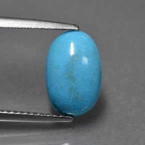 1,74 ctw natürlicher blauer Türkis, Oval Schliff, Lichtundurchlässig