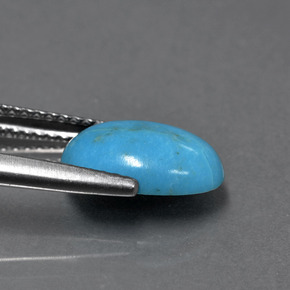 1,74 ctw natürlicher blauer Türkis, Oval Schliff, Lichtundurchlässig