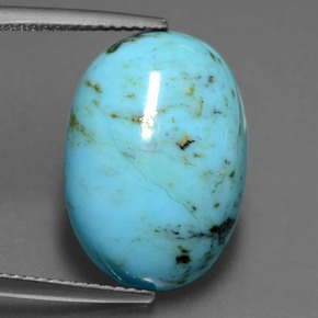 7,13 ctw natürlicher blauer Türkis, Oval Schliff, Lichtundurchlässig