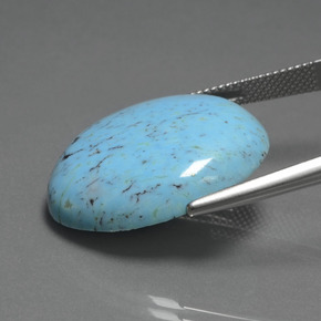 20,47 ctw natürlicher blauer Türkis, Oval Schliff, Lichtundurchlässig