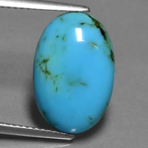 4,42 ctw natürlicher blauer Türkis, Oval Schliff, Lichtundurchlässig