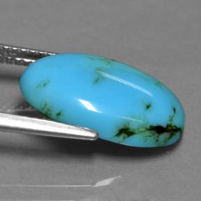 4,42 ctw natürlicher blauer Türkis, Oval Schliff, Lichtundurchlässig