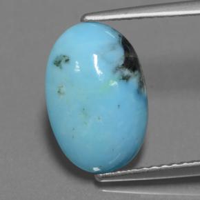 2,40 ctw natürlicher blauer Türkis, Oval Schliff, Lichtundurchlässig