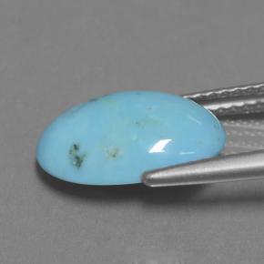2,40 ctw natürlicher blauer Türkis, Oval Schliff, Lichtundurchlässig