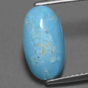 2,85 ctw natürlicher blauer Türkis, Oval Schliff, Lichtundurchlässig