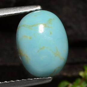 1,72 ctw natürlicher blauer Türkis, Oval Schliff, Lichtundurchlässig