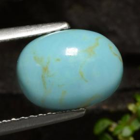 1,72 ctw natürlicher blauer Türkis, Oval Schliff, Lichtundurchlässig