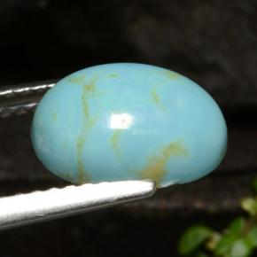 1,72 ctw natürlicher blauer Türkis, Oval Schliff, Lichtundurchlässig