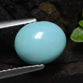 1,11 ctw natürlicher blauer Türkis, Oval Schliff, Lichtundurchlässig