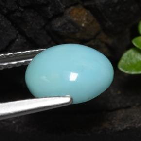 1,11 ctw natürlicher blauer Türkis, Oval Schliff, Lichtundurchlässig