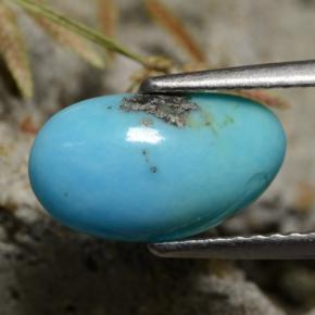 1,34 ctw natürlicher blauer Türkis, Fantasieschliff, Lichtundurchlässig