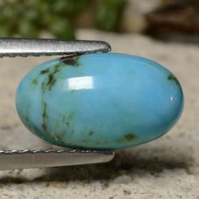 1,95 ctw natürlicher blauer Türkis, Oval Schliff, Lichtundurchlässig