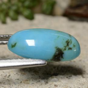 1,95 ctw natürlicher blauer Türkis, Oval Schliff, Lichtundurchlässig