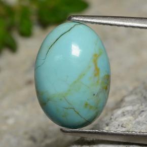 2,15 ctw natürlicher blauer Türkis, Oval Schliff, Lichtundurchlässig