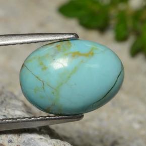 2,15 ctw natürlicher blauer Türkis, Oval Schliff, Lichtundurchlässig