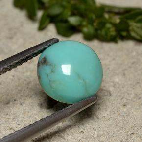 1,95 ctw natürlicher blauer Türkis, Rundschliff, Lichtundurchlässig