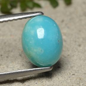 1,84 ctw natürlicher blauer Türkis, Oval Schliff, Lichtundurchlässig