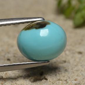 2,00 ctw natürlicher blauer Türkis, Oval Schliff, Lichtundurchlässig