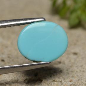 2,00 ctw natürlicher blauer Türkis, Oval Schliff, Lichtundurchlässig